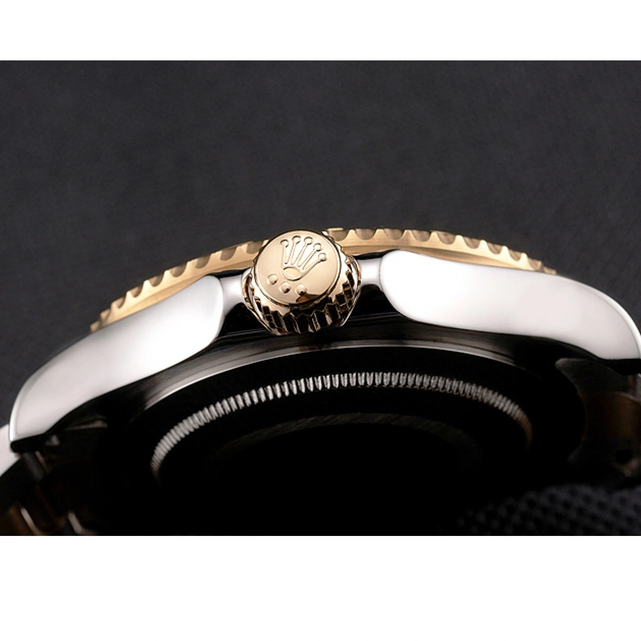 MiroTime 1027 Rolex Yacht-Master White Dial Gold Bezel Stainless Steel Case Two Tone Bracelet